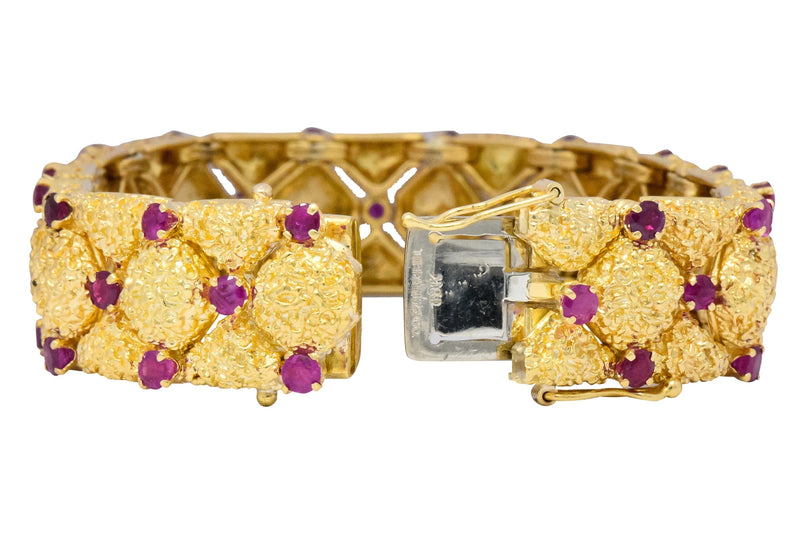 Tiffany & Co. Retro 3.60 CTW Ruby 18 Karat Gold Bracelet - Wilson's Estate Jewelry