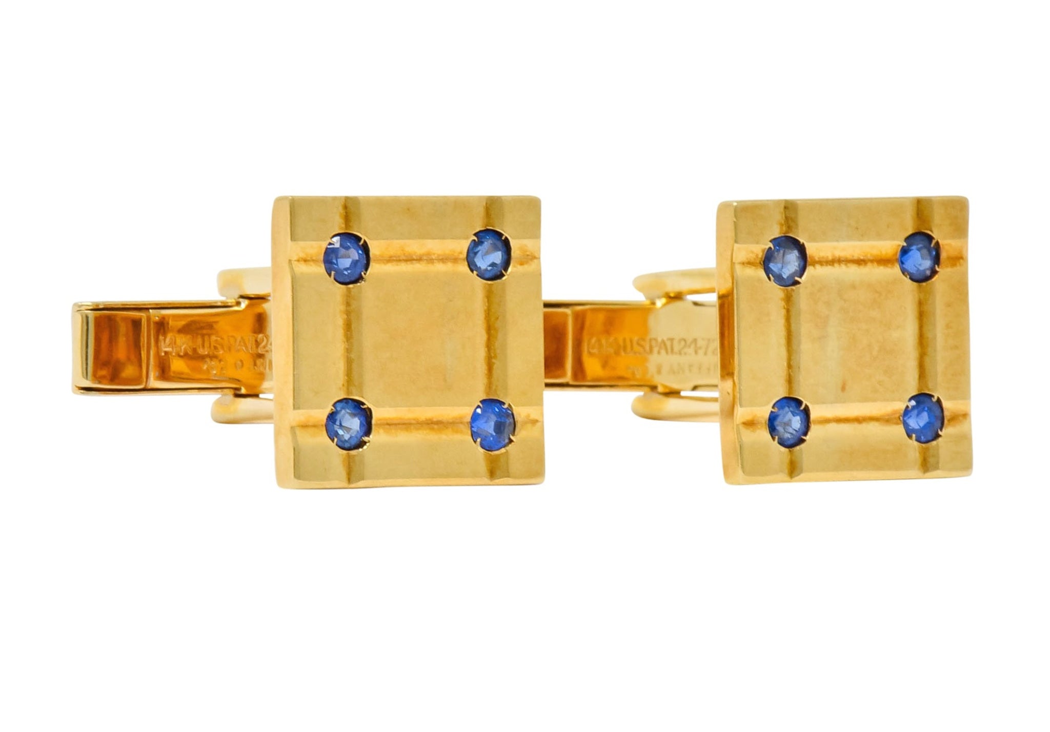 Tiffany & Co. Retro Sapphire 14 Karat Yellow Gold Men's Dress Set Circa 1940's - Wilson's Estate Jewelry