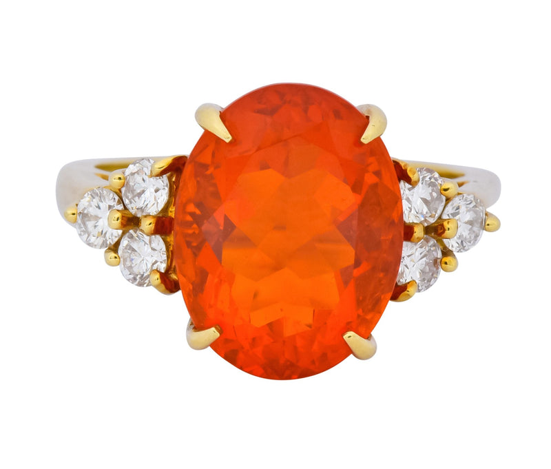 Placer Gold Design - Orange Ethiopian Opal Ring