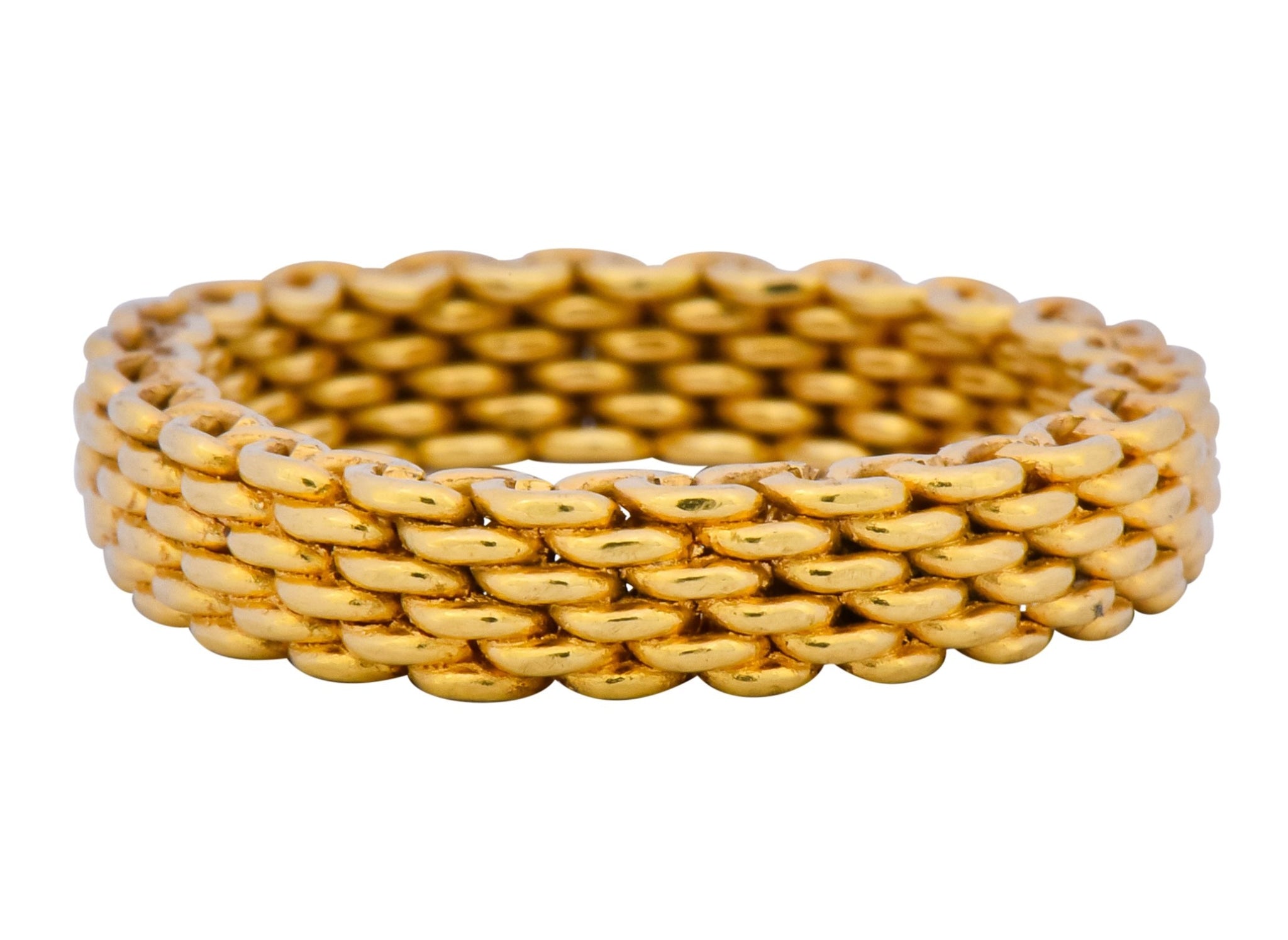 Timeless Tiffany & Co. 18 Karat Gold Mesh Somerset Band Ring - Wilson's Estate Jewelry