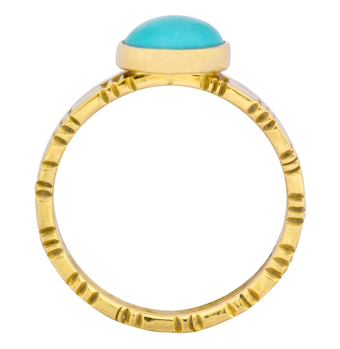 Turquoise 18 Karat Gold Stacking Ring - Wilson's Estate Jewelry