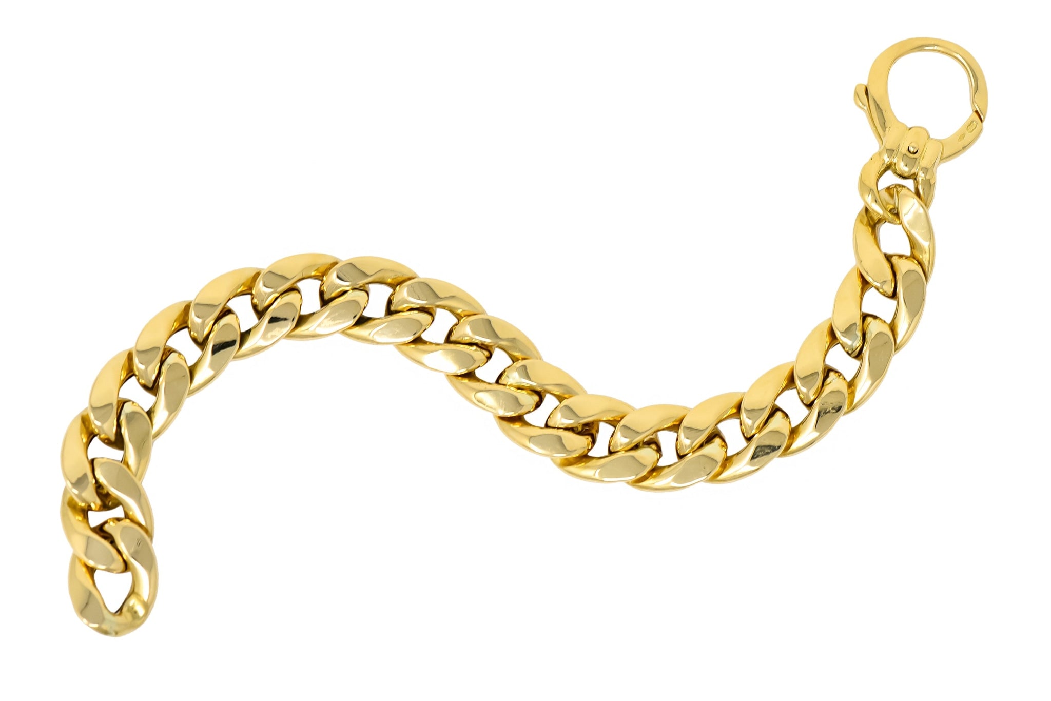 Unoaerre Italian 18 Karat Yellow Gold Curb Link Bracelet - Wilson's Estate Jewelry