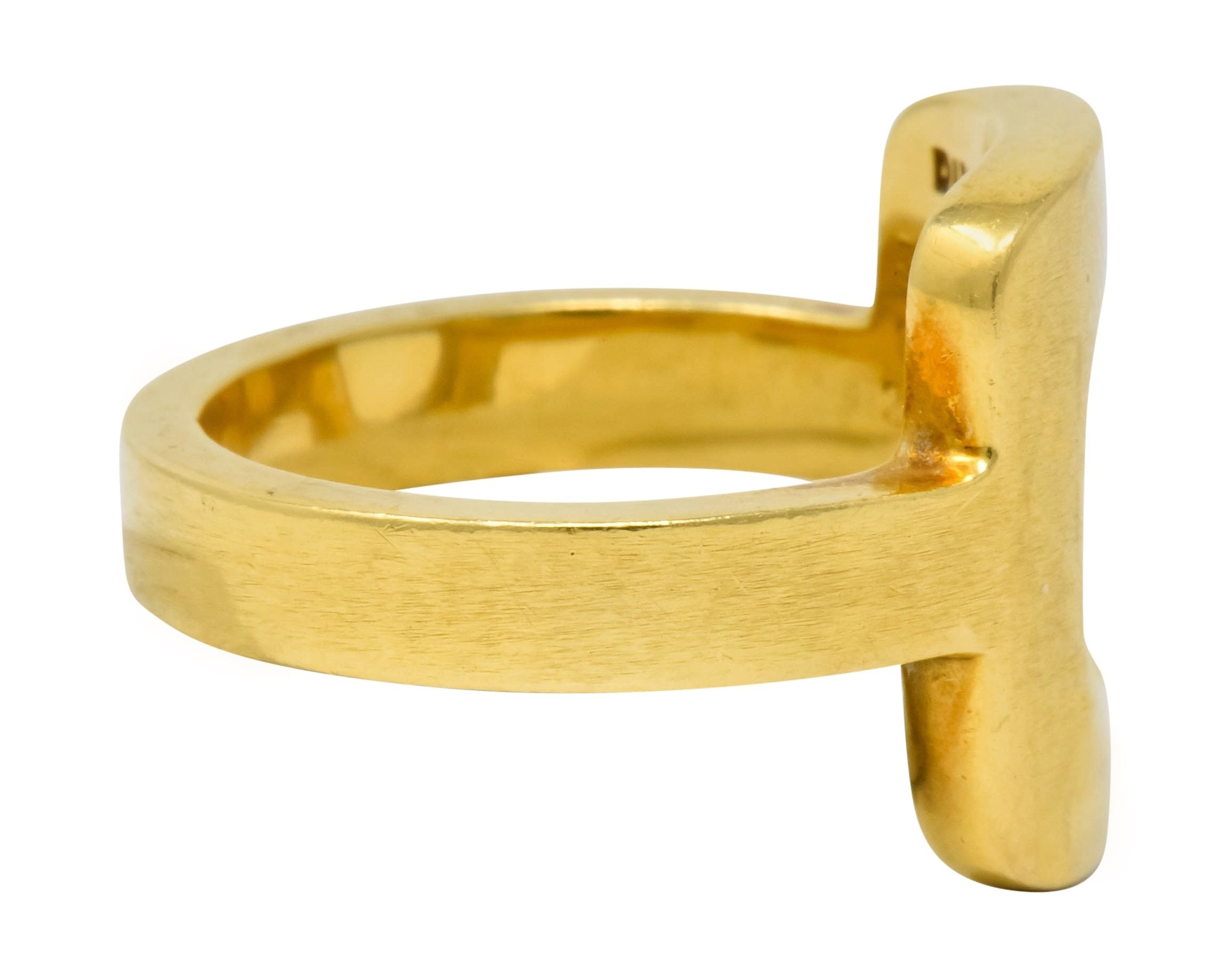 Dinh Van Cartier Modernist 18 Karat Yellow Gold Cushion Ring - Wilson's Estate Jewelry