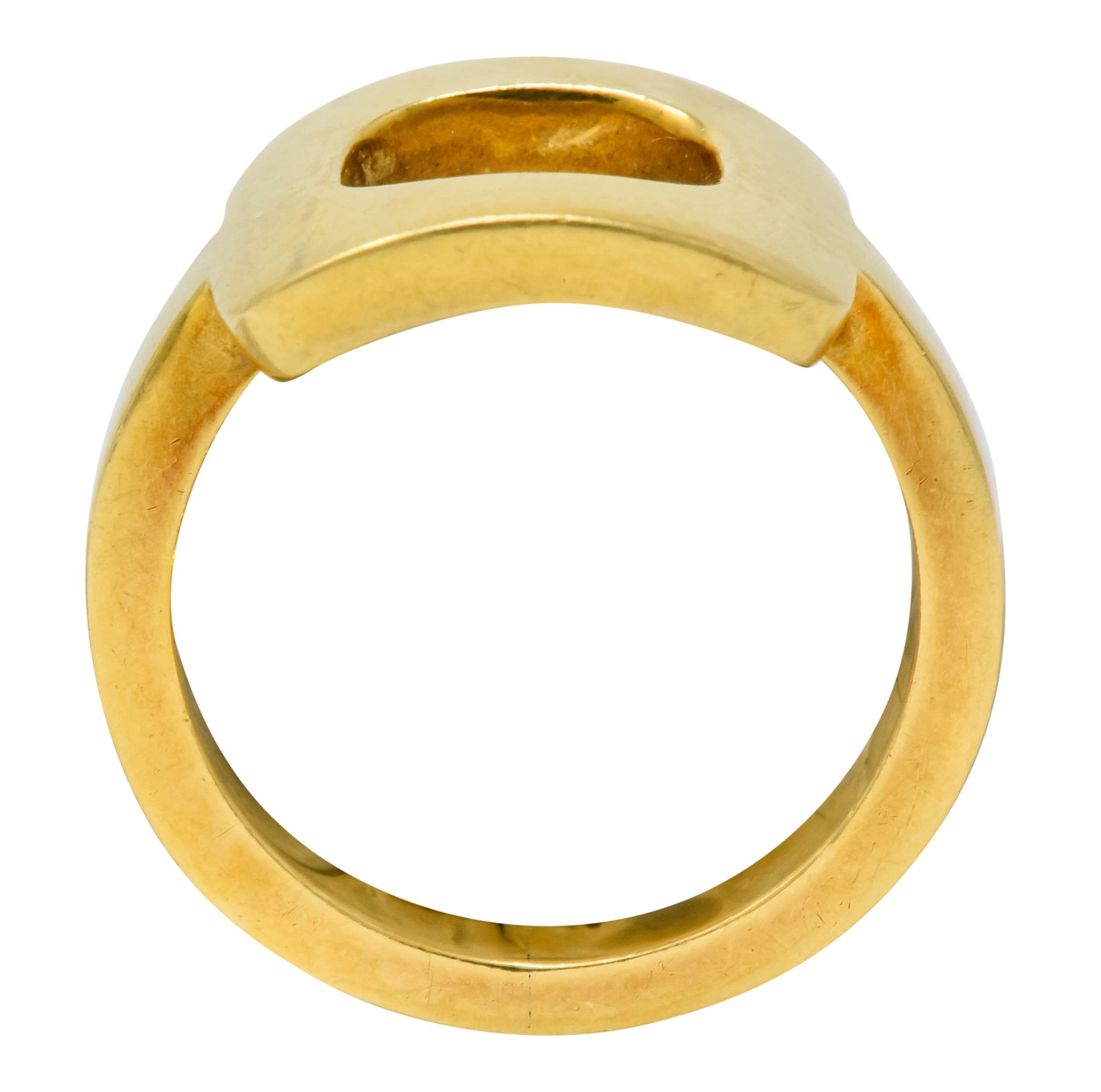 Dinh Van Cartier Modernist 18 Karat Yellow Gold Cushion Ring - Wilson's Estate Jewelry