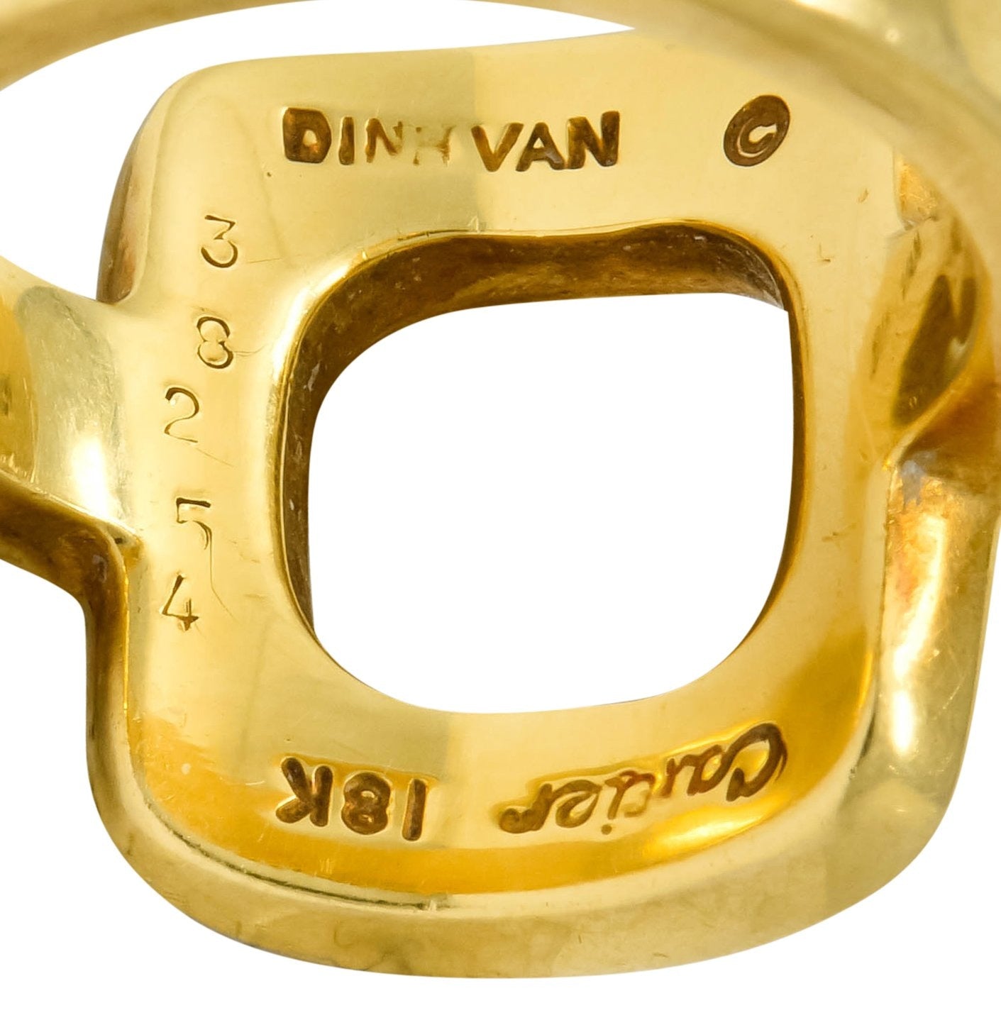 Dinh Van Cartier Modernist 18 Karat Yellow Gold Cushion Ring - Wilson's Estate Jewelry