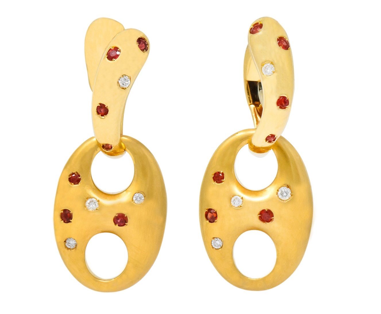 Valente Milano Diamond Ruby 18 Karat Gold Italian Earrings - Wilson's Estate Jewelry