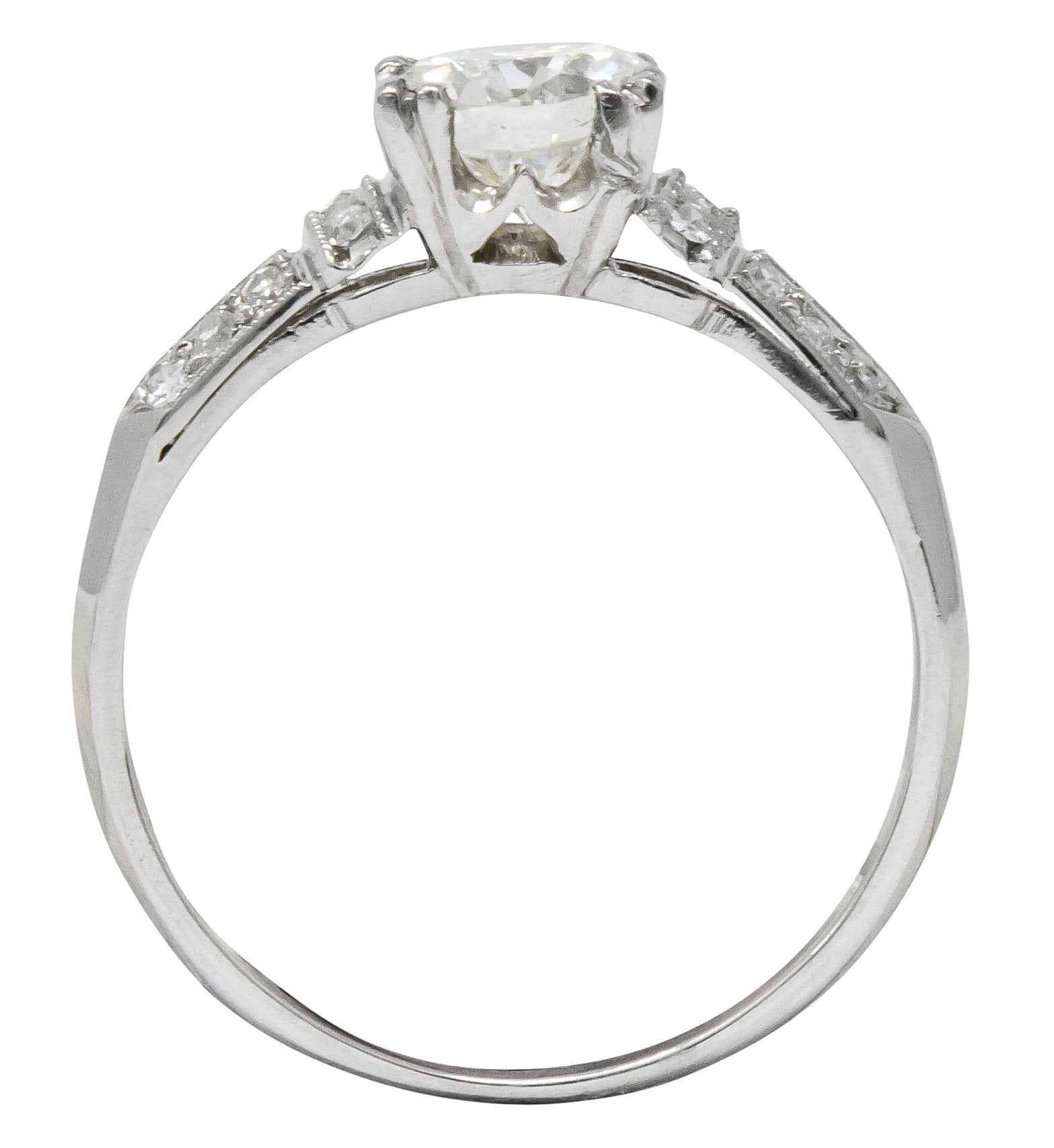 Vibrant Retro 1.15 CTW Diamond Platinum Engagement Ring - Wilson's Estate Jewelry