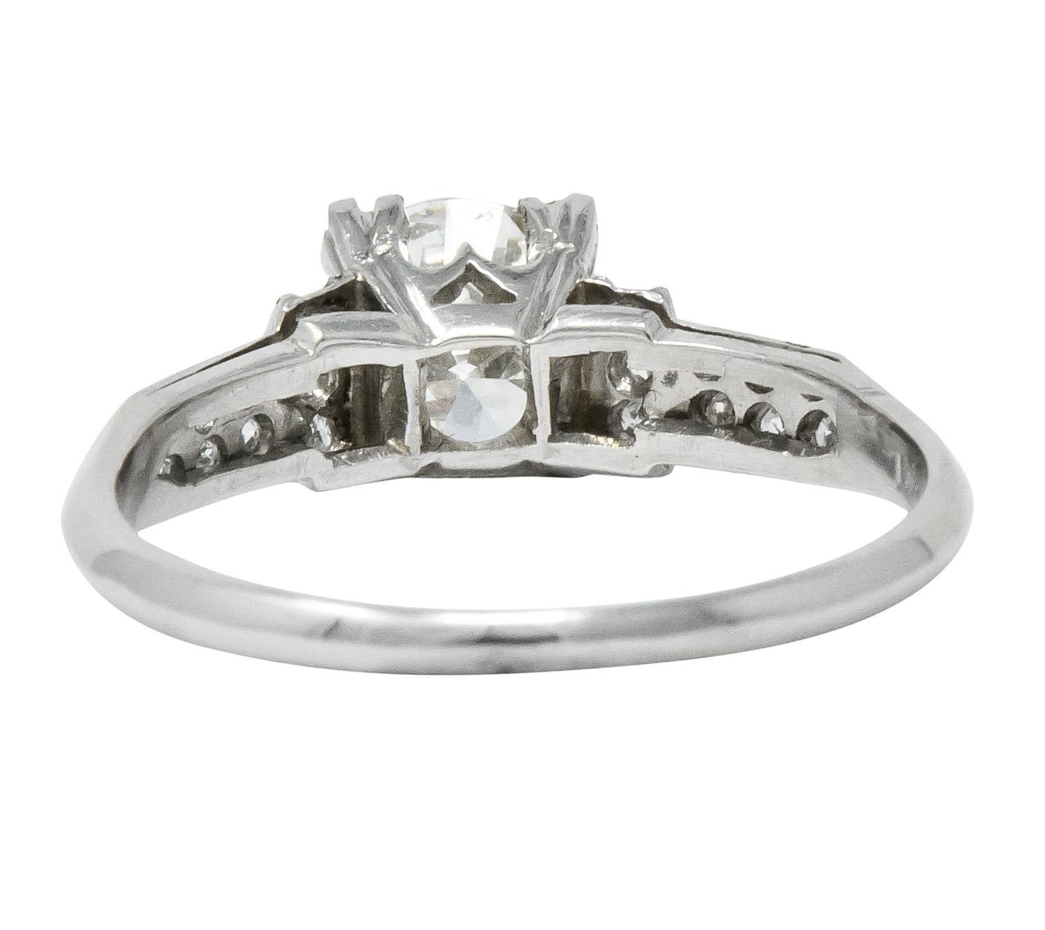 Vibrant Retro 1.15 CTW Diamond Platinum Engagement Ring - Wilson's Estate Jewelry