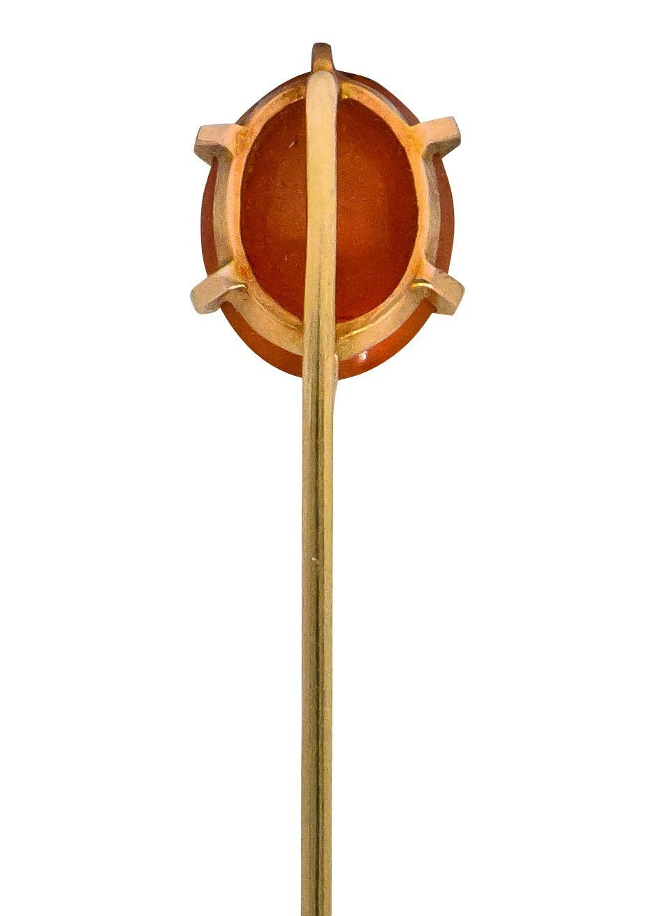 Victorian Fire Opal 14 Karat Rose Gold Stickpin - Wilson's Estate Jewelry