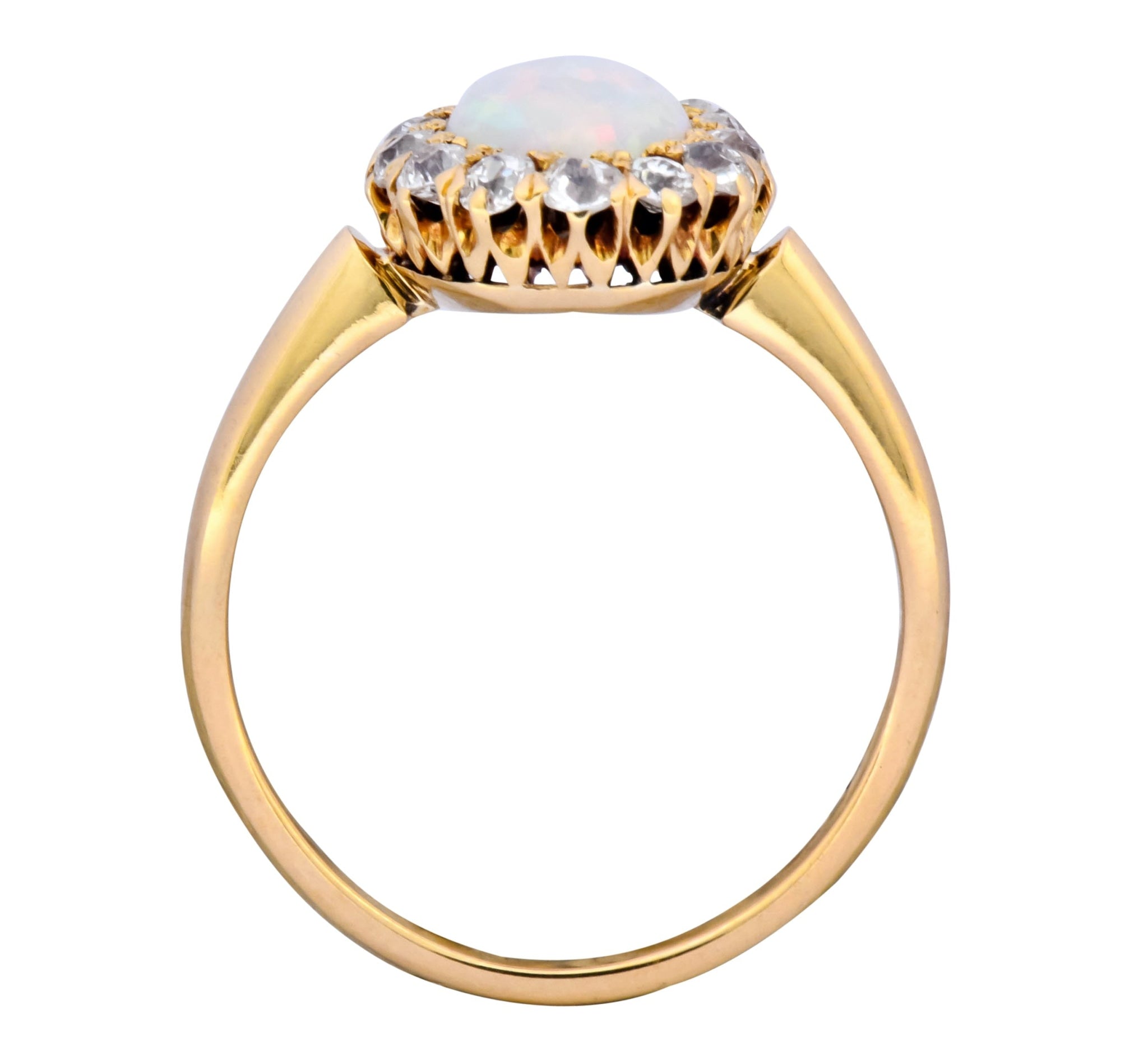 Victorian Opal Diamond 18 Karat Rose Gold Cluster Ring Circa 1900 ...