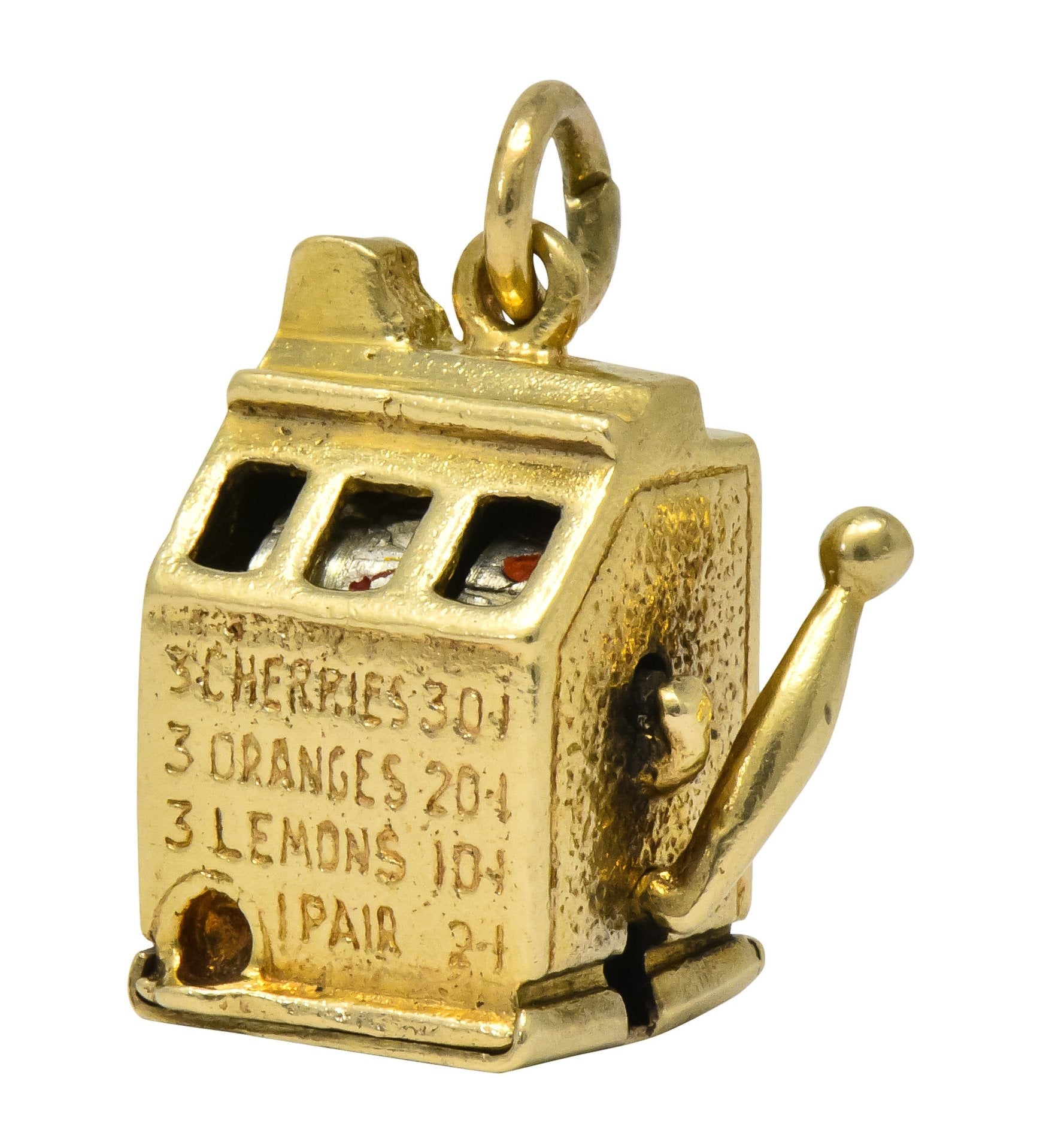 Walter Lampl Articulated Art Deco 14 Karat Gold Slot Machine Charm - Wilson's Estate Jewelry