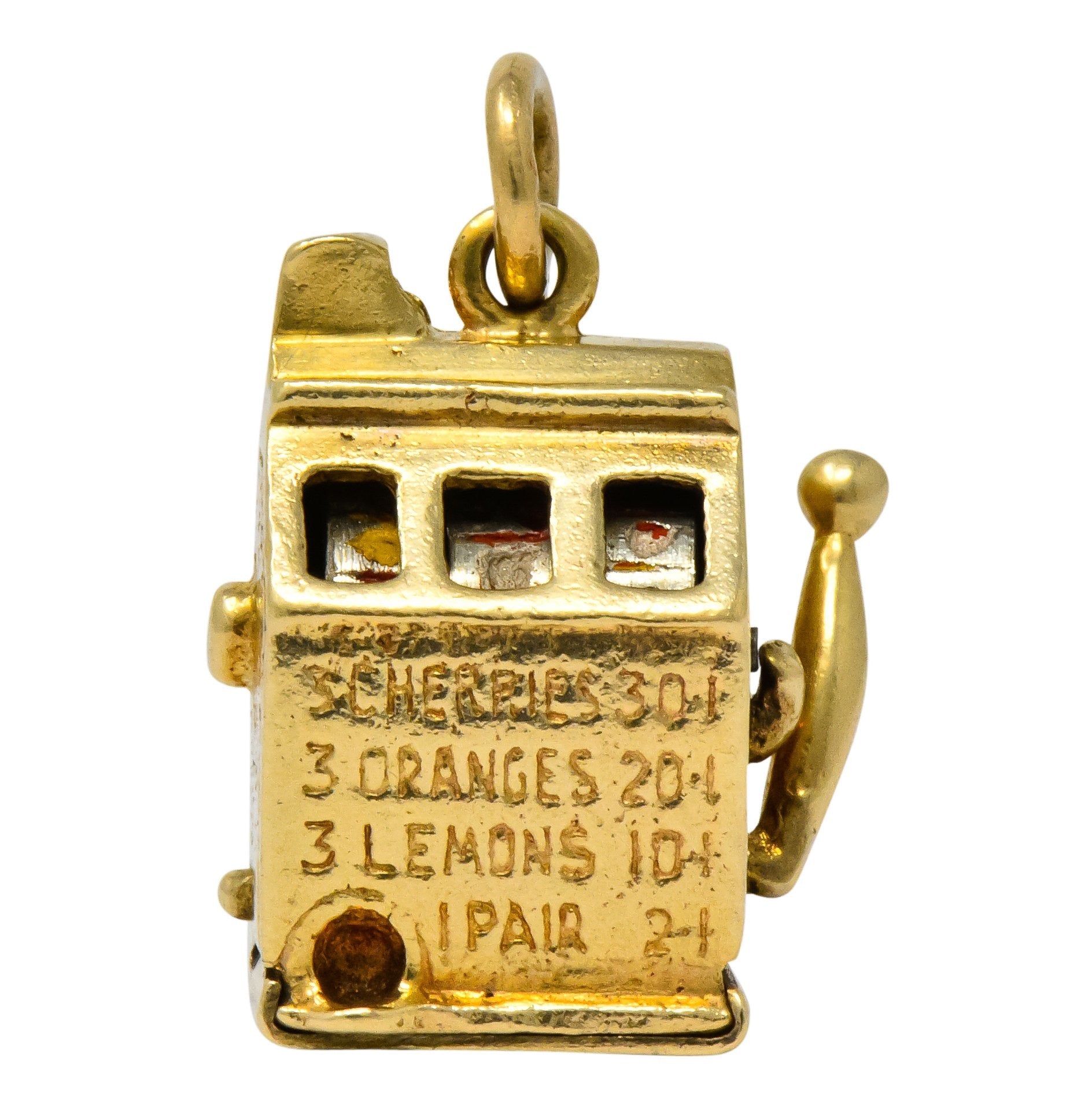 Walter Lampl Articulated Art Deco 14 Karat Gold Slot Machine Charm - Wilson's Estate Jewelry