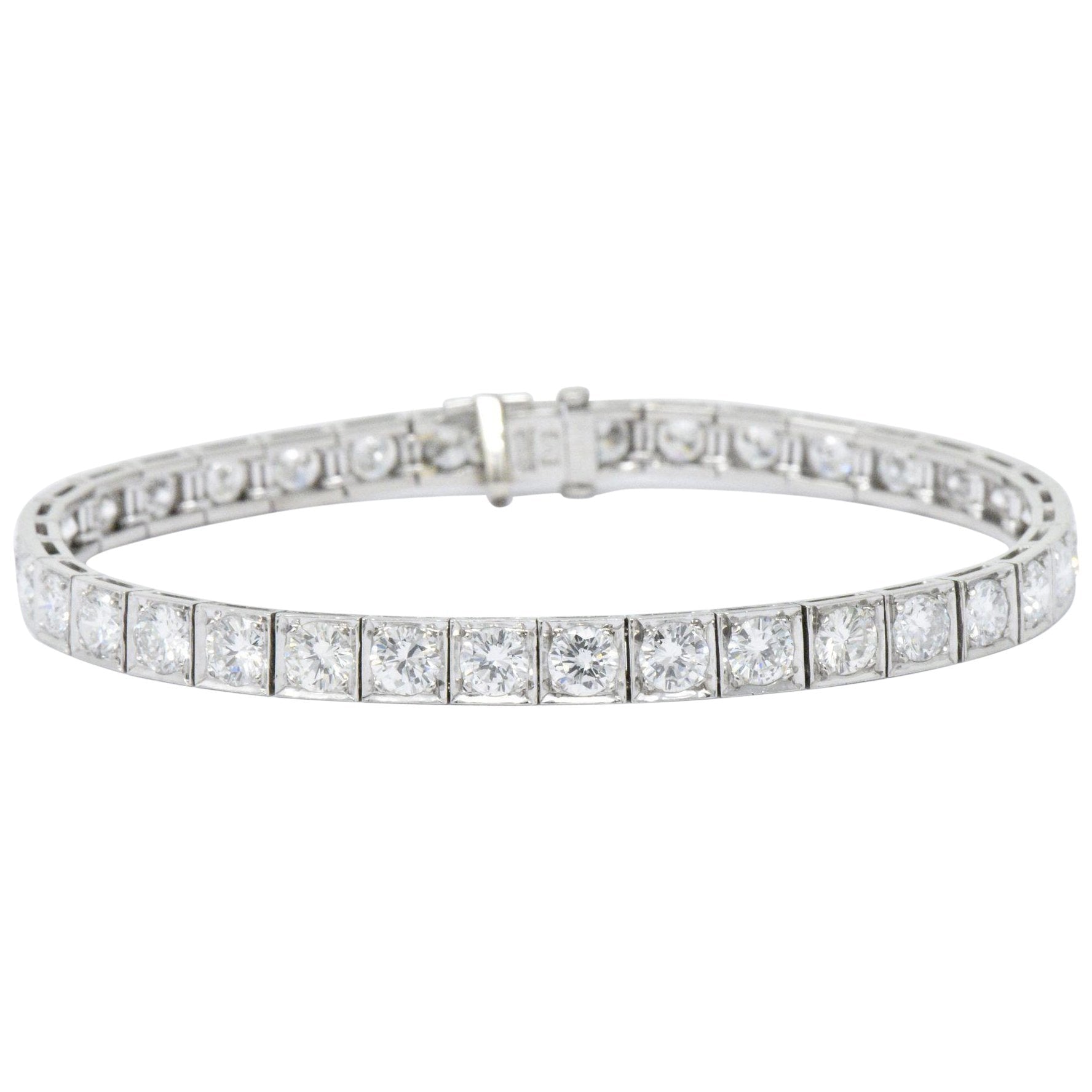 Waslikoff 7.20 Carat Diamond & Platinum Line Tennis Bracelet Wilson's Estate Jewelry