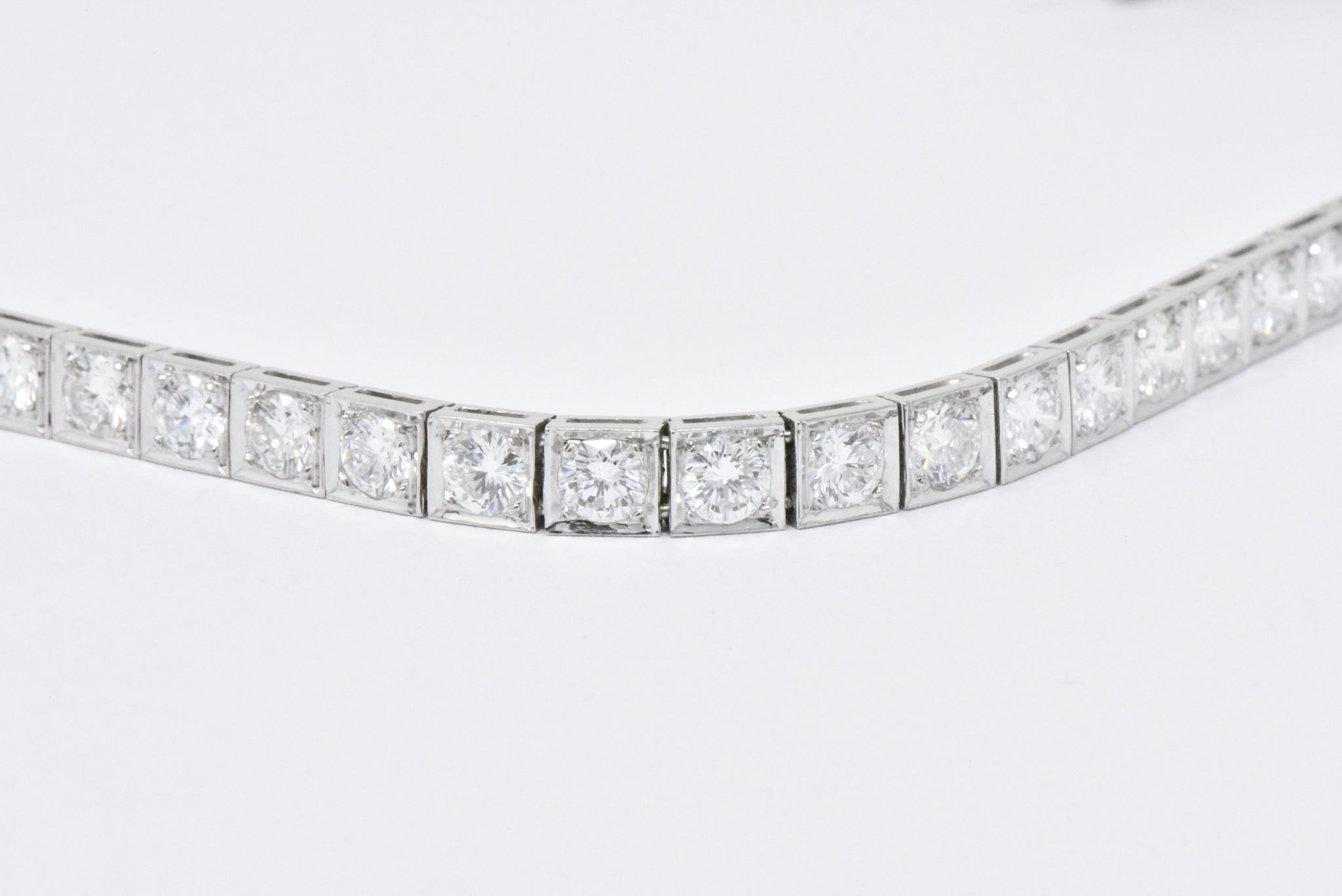 Waslikoff 7.20 Carat Diamond & Platinum Line Tennis Bracelet Wilson's Estate Jewelry