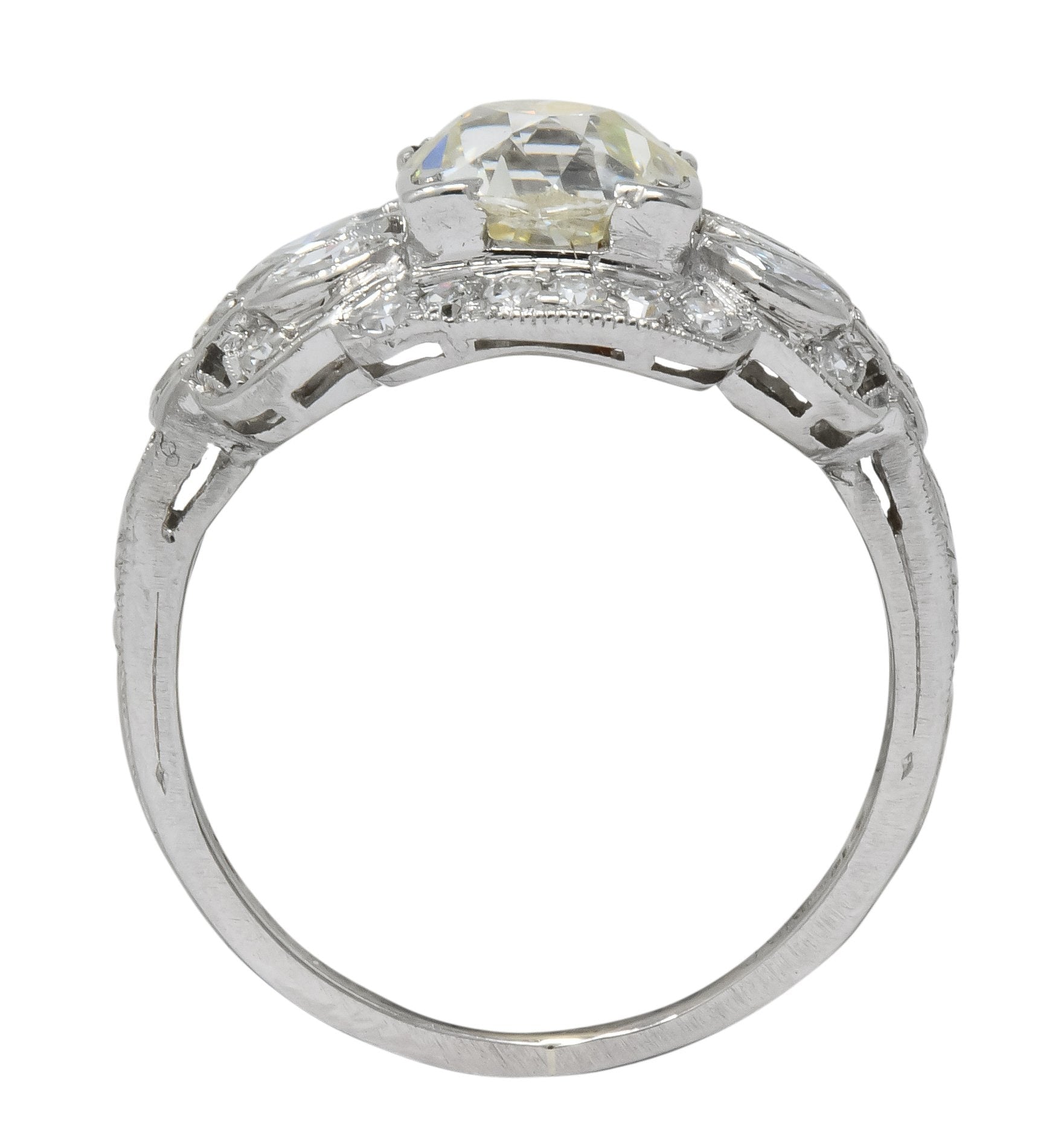 William B. Ogush Inc. Retro 2.05 CTW Diamond Platinum Engagement Ring - Wilson's Estate Jewelry